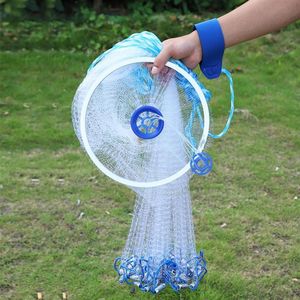 Au de Us Cast Nets 2 4 3 6 4 8m Hoogversterking Nylon Monofilament Kleine Mesh Cast Hand Throw Net Catch Fishing Network259n