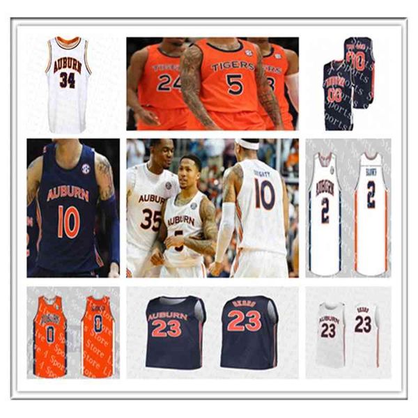 Maillots de basket-ball des Tigers de l'AU, collège Jabari Smith K.D. Johnson Wendell Green Jr. Walker Kessler Allen Flanigan Jaylin Williams Devan