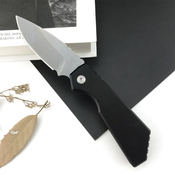 AU TO Knife D2 Lame T6 Manche en aluminium avec clip Couteau à fruits de camping tranchant Couteaux de chasse de survie Edc Mini couteau de poche pliant Ouvre-boîte