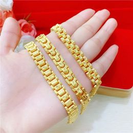AU750 Gold Rich 18K Bracelet Mens Dominering Real Watch Chain Jewelry 999 Highen Matching peut être personnalisé 240520