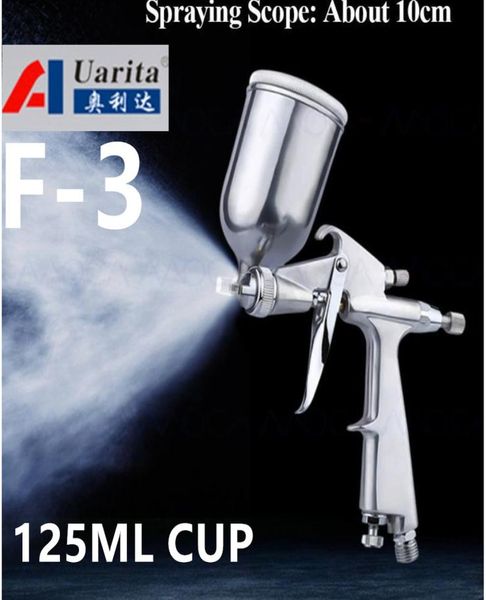 Auarita F3 125ml 10 mm Boquilla de aerosol Pistola de pistola Aire Pincel Herramienta de pintura Alimentación de gravedad de aerógrafo 6549918