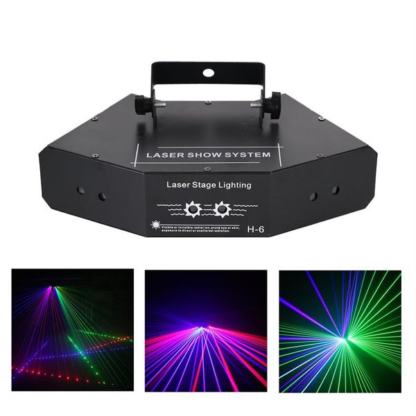 AUCD DJ 6 Eyes RGB Beam Network Wondeful DMX Laser Stage Lighting Home Wedding Holiday Party Show Proyector Efecto de luz A-X6246x