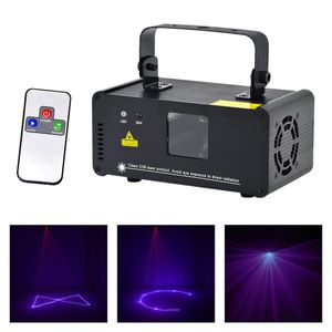 AUCD Mini Portable IR Remote 8 CH DMX Violet 150mW Laser Scanner Stage Lighting PRO DJ Party LED Show Projector Lights DM-V150329k