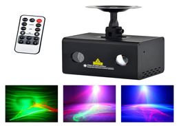 AUCD Mini télécommande Portable RG éclairage Laser 3W RGB lampe à LED Aurora projecteur mixte lumières de scène fête Disco spectacle DJ Home9625489
