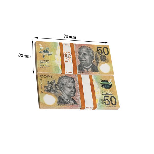 Billets AUD Dollar australien 20 50 100 copie papier impression complète billet de banque argent faux monopole argent accessoires de film