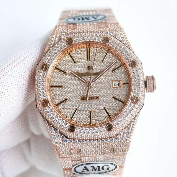 AudemaP Ap Bp fábrica Caro Reloj completo Diamante Hombres Reloj para hombres Reloj de pulsera automático Pe9s Movimiento mecánico de alta calidad Piglet Uhr Bust Down Montre Iced Out Royal Relo