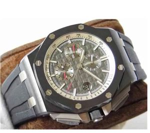 AudemaP Luxe APF-fabriek herenhorloge Carbon Firbe Kleur 26402 Zwitserse Cal.3126 Automatische chronograaf 28800 Vph roestvrijstalen kast Keramische lunette Saffierkristal