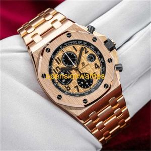 AUDEMAR Pigue Luxury Montres Automatic Watch Men's Automatic Audemar Pigue Royal Oak Offshore Time Code 26470or 18kt Rose Gold Brick Fndh