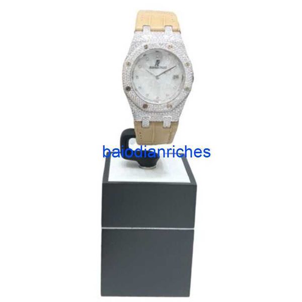 Audemar Pigue Men's Watch Automatic Watches Audemar Pigue Lady Royal Oak White Shell 67605BC ZZ D070SU.01 Watch Fnm5