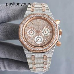 Audemar Pigue Watch AP Diamond Watches Handmade Mens Imported Quartz Timing Movement 40mm avec Diamondstudded Steel 904l Sapphire Designer Lad rj