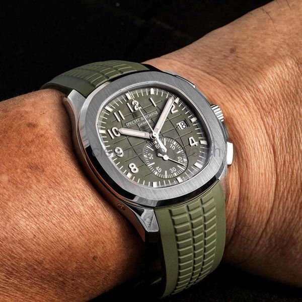 Audemar Piquet Relojes de diseño de lujo Royals Oaks Reloj de pulsera Reloj de acero verde único Hombres Calendario de marca Caucho AAA AudemarrsP Inoxidable resistente al agua Alta calidad