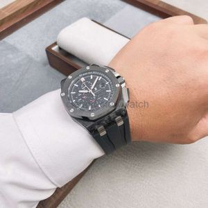 Audemar Piquet Mode De Luxe Apsf Royals Oaks Montre-Bracelet AudemarrsP Série Noir Céramique Automatique Machines 98 Nouvelle Montre Hommes Étanche Designer Acier Inoxydable Ste