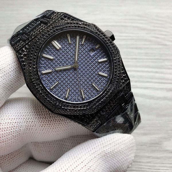Reloj Audemar Piquet Reloj de diamantes hecho a mano Relojes mecánicos automáticos para hombre 41 mm Zafiro Reloj de pulsera de negocios negro para mujer Montre de Luxe