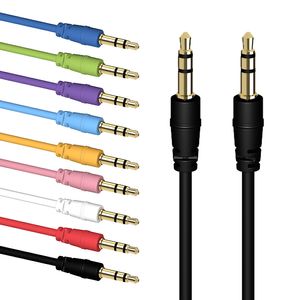 Câble Audio plaqué or mâle à mâle, Jack 3.5mm, cordon Aux stéréo de voiture, 1m, 3 pieds, pour smartphone Samsung, casque MP4