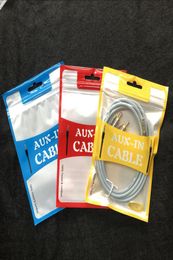 Câble audio Couleur d'emballage Sac mp3 Aux Câble audio Sac Emballage AUDIO Câble de haut-parleur Placier Bag7460439