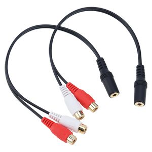 Audiokabels 3,5 mm Jack Plug Female naar 2 RCA Female Stereo Aux Adapter RCA Kabel voor PC MP3 CD Speler