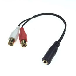 Audiokabels 3,5 mm Jack Plug FMale to 2 RCA vrouwelijke stereo -adapter RCA -kabel voor HDTV PC MP3 CD -speler Universal