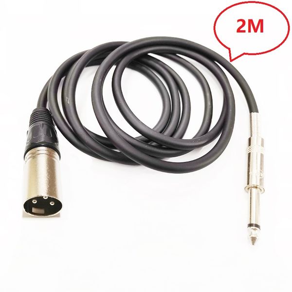 Câbles audio, câble de connecteur d'extension de microphone audio mâle 6,35 mm 1/4 '' MONO mâle vers XLR 3 broches environ 2 m / 1 pièces