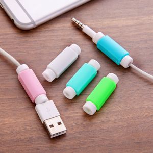 Audiokabels kabelbeschermer data line kleuren koordbeschermer beschermhoes lange grootte winderkap voor iPhone USB -oplaad
