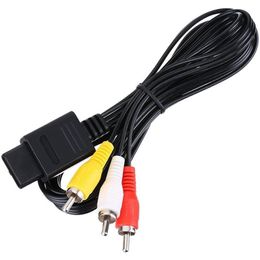 Conectores de cables de audio 1,8 m 6 pies AV TV Rca Cable de vídeo para SNES Game Cube N64 64 Drop Delivery Electrónica A/V Accesorios Ot5Zw