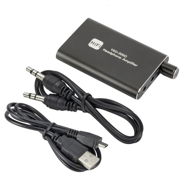 Cables de audio Conectores Amplificador de auriculares HiFi de 16-300 ohmios Amplificador de auriculares Salida de audio estéreo de 3,5 mm con interruptor Salida dual alimentada con refuerzo de 2 niveles 221025