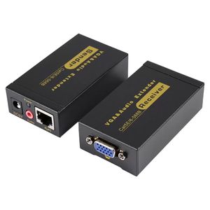 Audiokabels Connectors VGA Extender naar LAN CAT5E / 6 RJ45 Ethernet-adapter en stereo audio-extensie-omzetter met Amerikaanse stekker