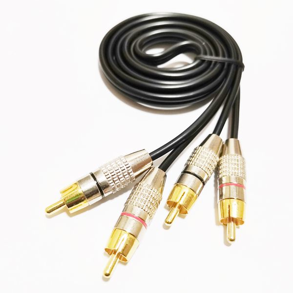 Câbles audio, câble de connecteur audio vidéo AV double RCA mâle vers 2 RCA mâle environ 1 m/1 pièces