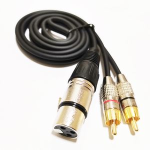 Câbles audio, Microphone XLR 3Pin Prise haut-parleur femelle vers DUAL RCA Male Plug Câble de connecteur audio Environ 1M / 1PCS