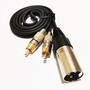 Câbles audio, microphone XLR 3 broches mâle haut-parleur vers double prise mâle RCA câble de connecteur audio environ 1 m/1 pièce