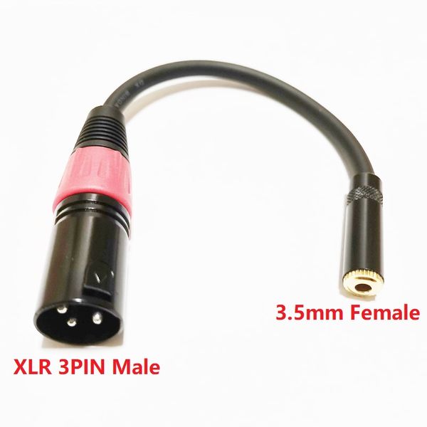 Câbles audio, microphone XLR 3 broches mâle vers 3,5 mm (1/8 pouce) femelle TRS Jack Audio Converter câble adaptateur environ 0,2 m/1 pièces