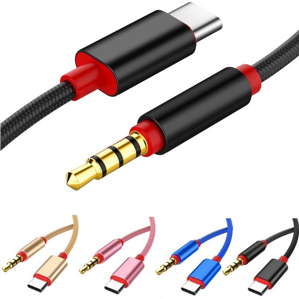 Cables de audio USB Type-C a 3.5 mm de cable Aux para auriculares altavoces estéreo para automóvil celular