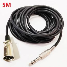Audiokabels, XLR 3PIN mannelijk tot 1/4 '' 6.35mm TRS Stereo Male Jack M/M Balanced Mic Microfoon Audio Audio Connect Cable ongeveer 5m/1 stks