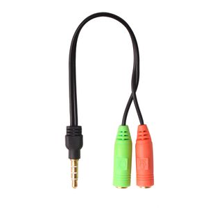 3.5mm Splitter Hoofdtelefoon Verlengkabel 1 Man naar 2 Vrouwelijke Jack Aux Audio Kabels Voor Computer Headset MP3 MP4