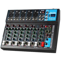 Table de mixage audio numérique professionnelle à 7 canaux console de mixage électronique pour haut-parleur DJ système de studio de scène enregistrement lecteur karaoké ordinateur de chant USB