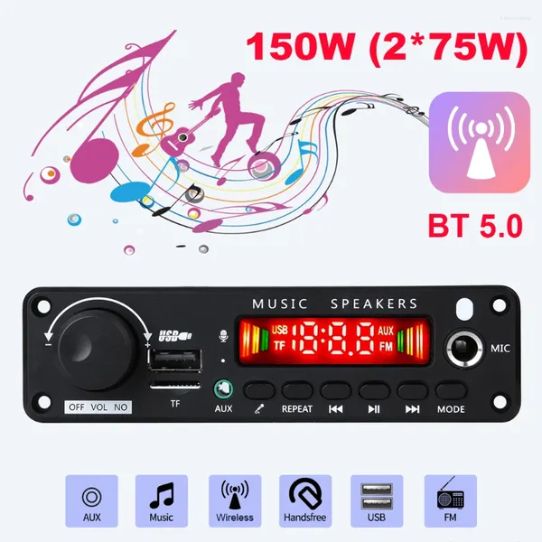 Audio Módulo DC 8V-26V Bluetooth 5.0 Radio Wireless FM receptor TF USB MP3 WMA Board con control remoto