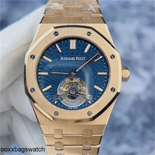 Audpi Luxury Watches Wrist Watch Epic Royal Oak Series 26522or tourbillon 18K Rose Gold Material Manual Mécanical Mency Watch Gold Shell Gold Band 41mm 2023 INSU HB6Q