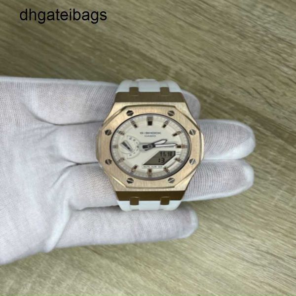 Reloj Audpi Relojes Abby Automático Casioak Edición Oro Rosa Gma2100 Mod personalizado Estilo Royal Oak