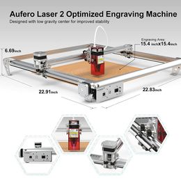 Aufero krachtige 10w laser graveur houten machine y-aixs roterende roller z-as hefapparaat graveren snijgereedschap metaalleer metaalleer