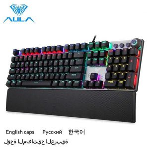 AULA F2088 Mechanisch Gaming Full Key Programmeerbaar Marcro-toetsenbord Anti-ghostingschakelaar Bedraad Mixed Backlit Keyborad voor Game PC HKD230808