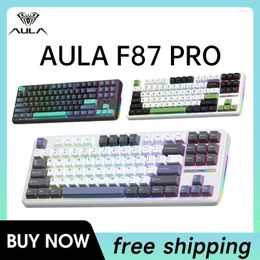 AULA F87 Pro Mécanical Keyboard 3 Mode 2.4G / USB / Bluetooth Tri Wireless 87 Swap RGB PBT Gaming