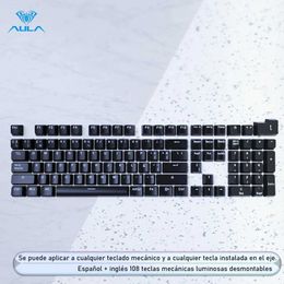 AULA professionele Spaanse verlichte mechanische toetsenbord keycaps Compatibel met MX-schakelaars ter vervanging van DIY Universal Scene Keycaps HKD230808