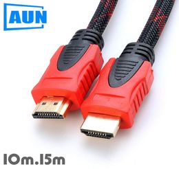 AUN 1.4 Version Câbles définis dans une bague à double aimant.10m, 15m Support 3D, 1080p pour TV, HD Monitor, Projecteur5958788