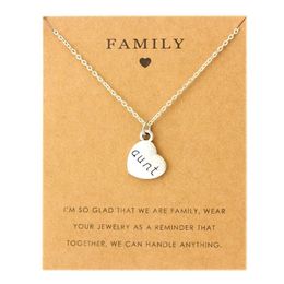 Tante Soeur Oncle Pendentifs Chaîne Colliers Grand-mère Grand-père Famille Maman Fille Papa Père Frère Fils Bijoux De Mode Amour Cadeau330S