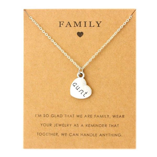 Tante soeur oncle pendentifs chaîne colliers grand-mère grand-père famille maman fille papa père frère fils bijoux de mode amour cadeau 260F