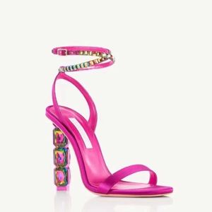 Aura cristal talon sandales luxe Designer Aquazzura strass décorer femmes chaussures habillées mode PVC transparent 10.5CM à talons hauts Rome