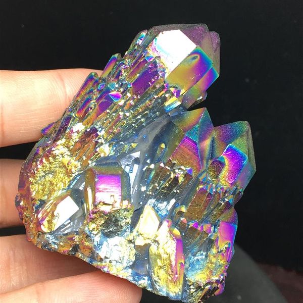 Aura Quartz cristal amas ange Aura cristal de Quartz naturel Druzy géode spécimen minéraux Reiki guérison Chakra2520