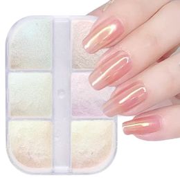 Aurora Mirror Nail Glitter Powder Rubbing Dust Pigment Chrome Iridescent Holographic Nail Art Decorations for Manicure