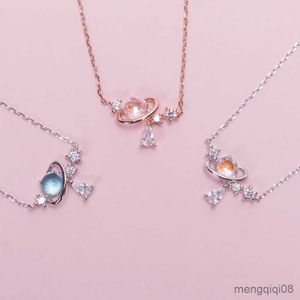 Aurora Water Drop Planet Ketting Girls Sweet Simple Student Bestfriend Drie meisjes kettingen Verjaardagscadeaus