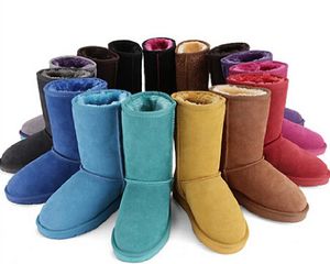 Aus U5825 femmes bottes de neige courtes garder au chaud botte en cuir véritable en peau de mouton bottes en peluche carte sac à poussière fille amoureux beau cadeau transbordement gratuit