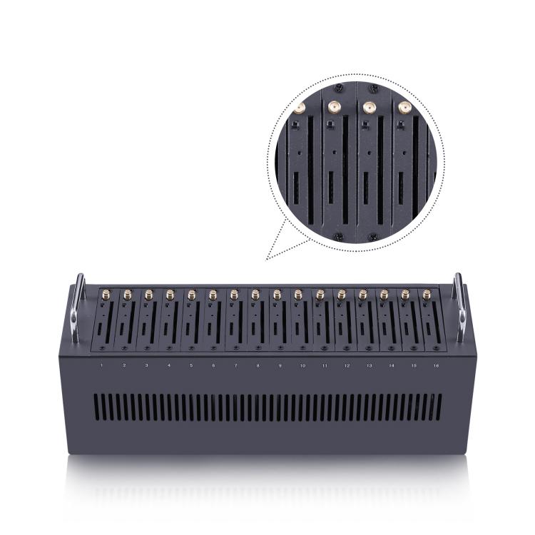Austalia USA Europe 4G Lte 16 Ports GSM Modem Pool Lte Bulk SMS Modems With Multi Sim Card Slots Support AT Command